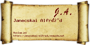 Janecskai Alfréd névjegykártya